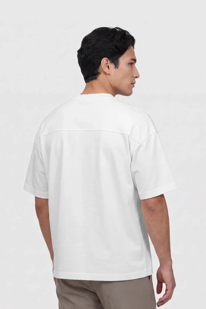 everyday men t-shirt in white by buttonscarves back view