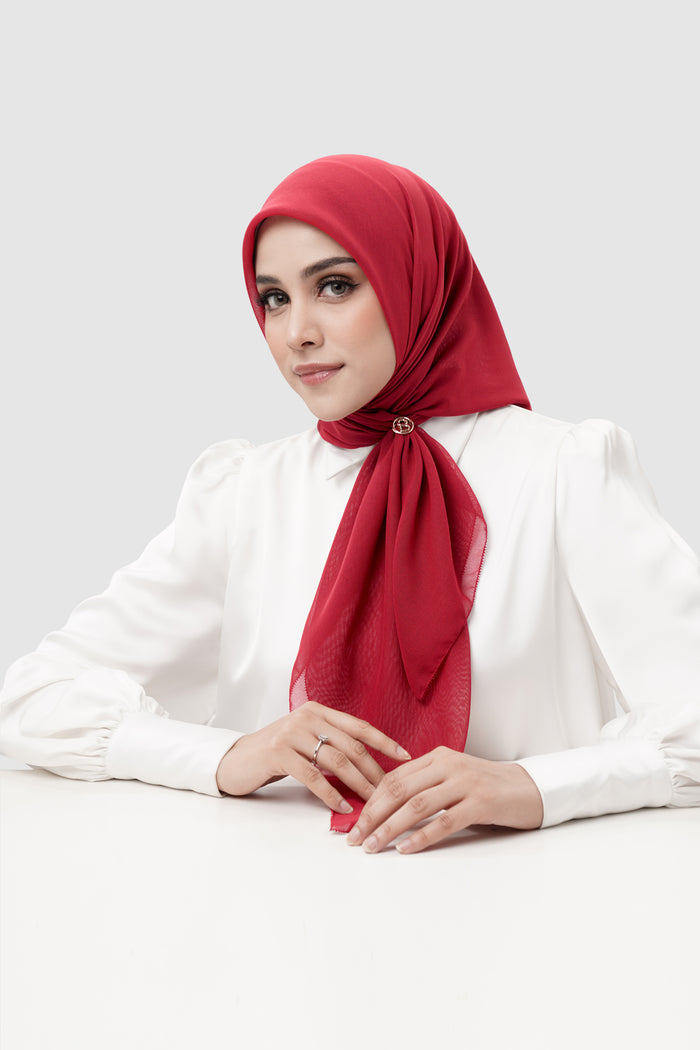 everyday scarf in biking red by buttonscarves front view