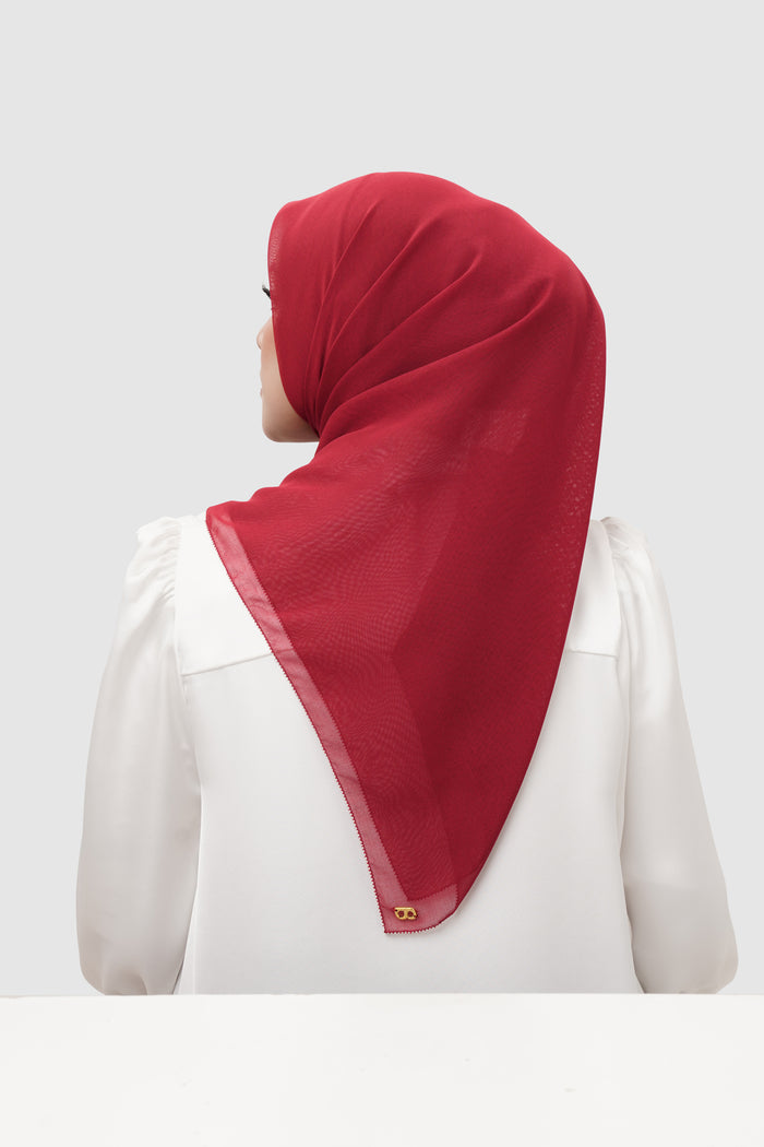 everyday scarf in biking red by buttonscarves back view