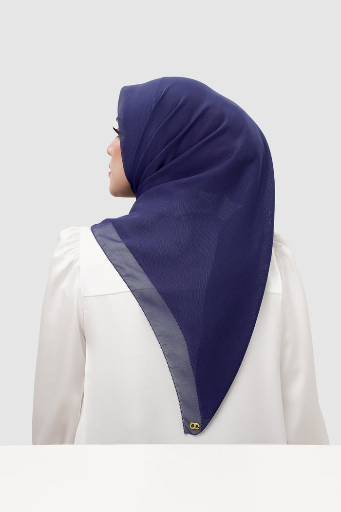 everyday scarf in blue ribbon by buttonscarves back view