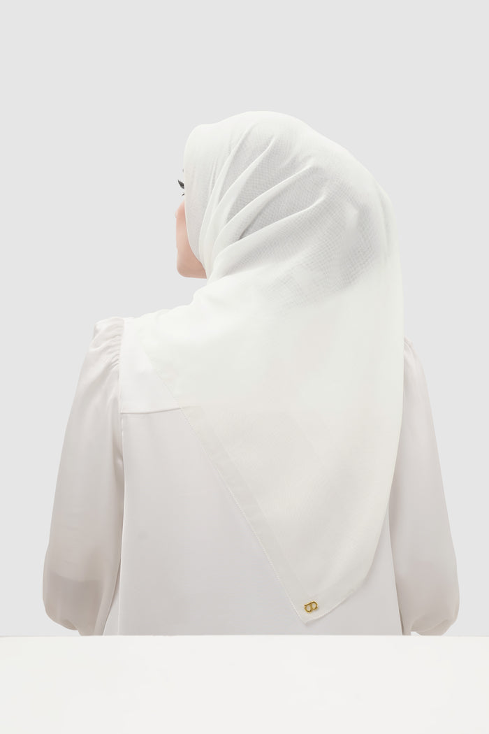 everyday scarf in bright white by buttonscarves back view