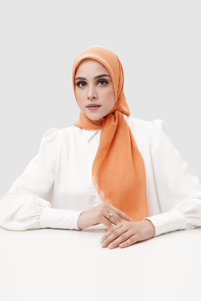 everyday scarf in caramel by buttonscarves front view