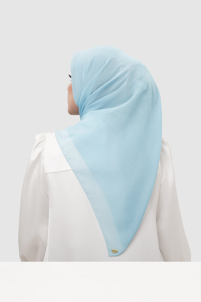 everyday scarf in celestial blue by buttonscarves back view