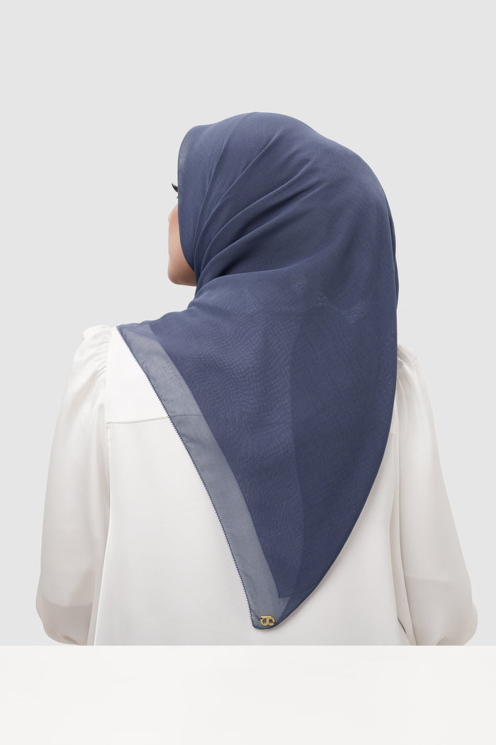 everyday scarf in crown blue by buttonscarves back view