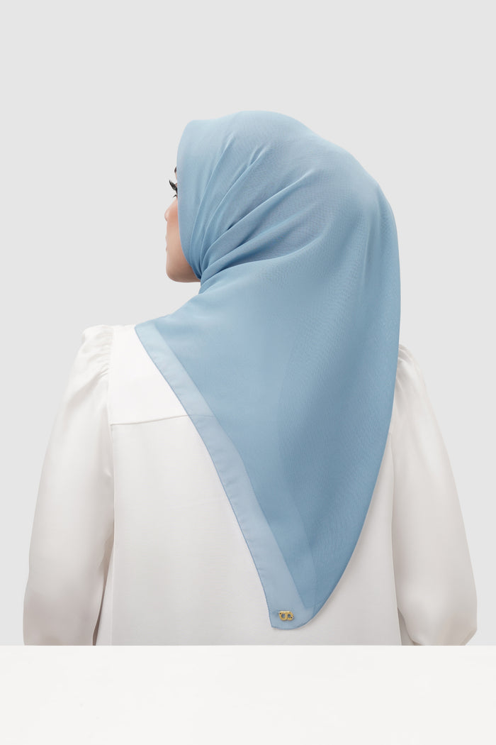 everyday scarf in dusty blue by buttonscarves back view