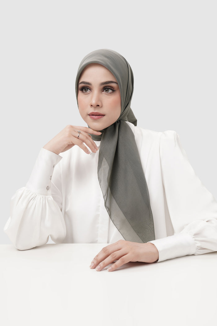 everyday scarf in gunmetal by buttonscarves front view