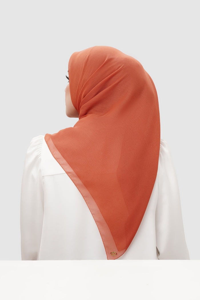 everyday scarf in mango by buttonscarves back view