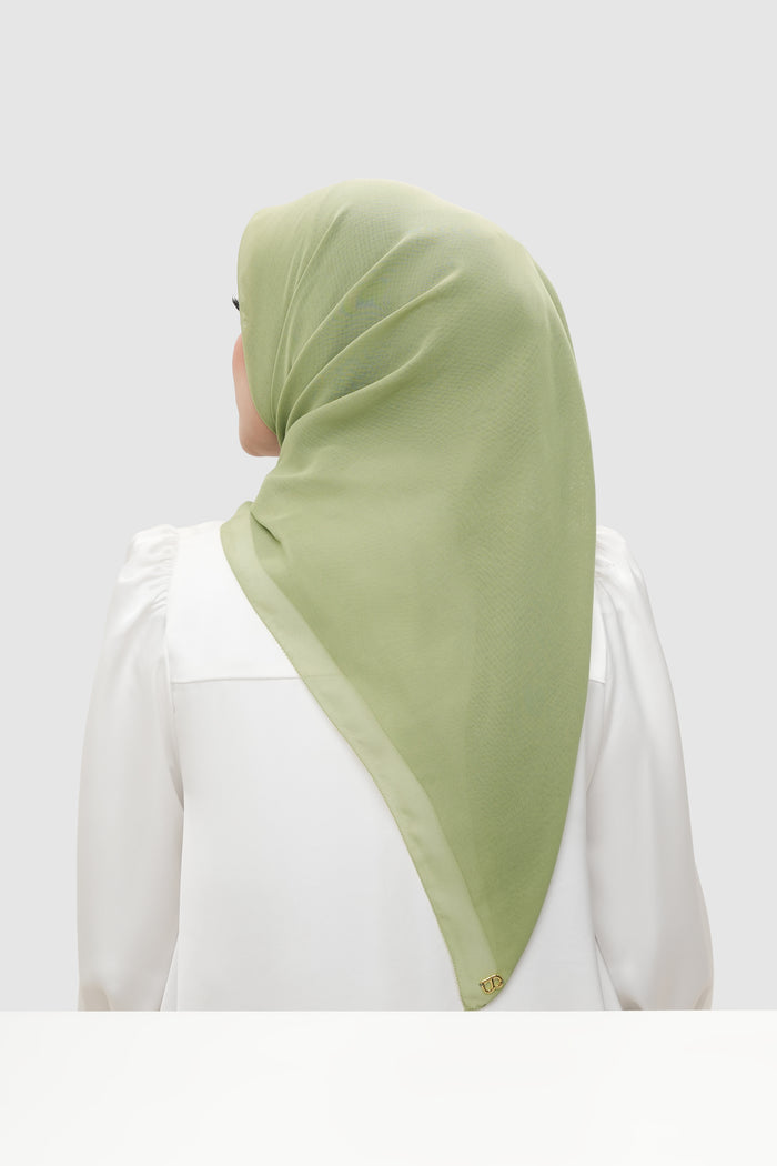 everyday scarf in sage by buttonscarves back view