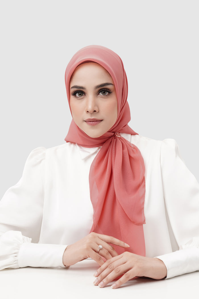 everyday scarf in terracotta by buttonscarves front view
