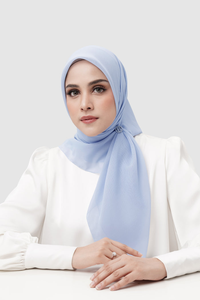 everyday scarf in xenon blue by buttonscarves front view