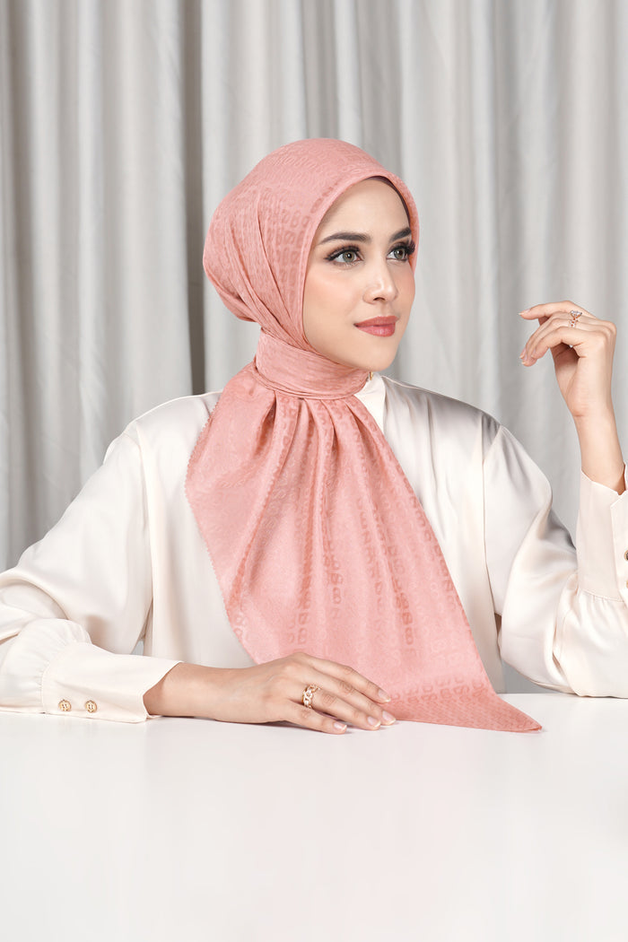 everyday tapis embossed 2.0 scarf in ash rose by buttonscarves side view