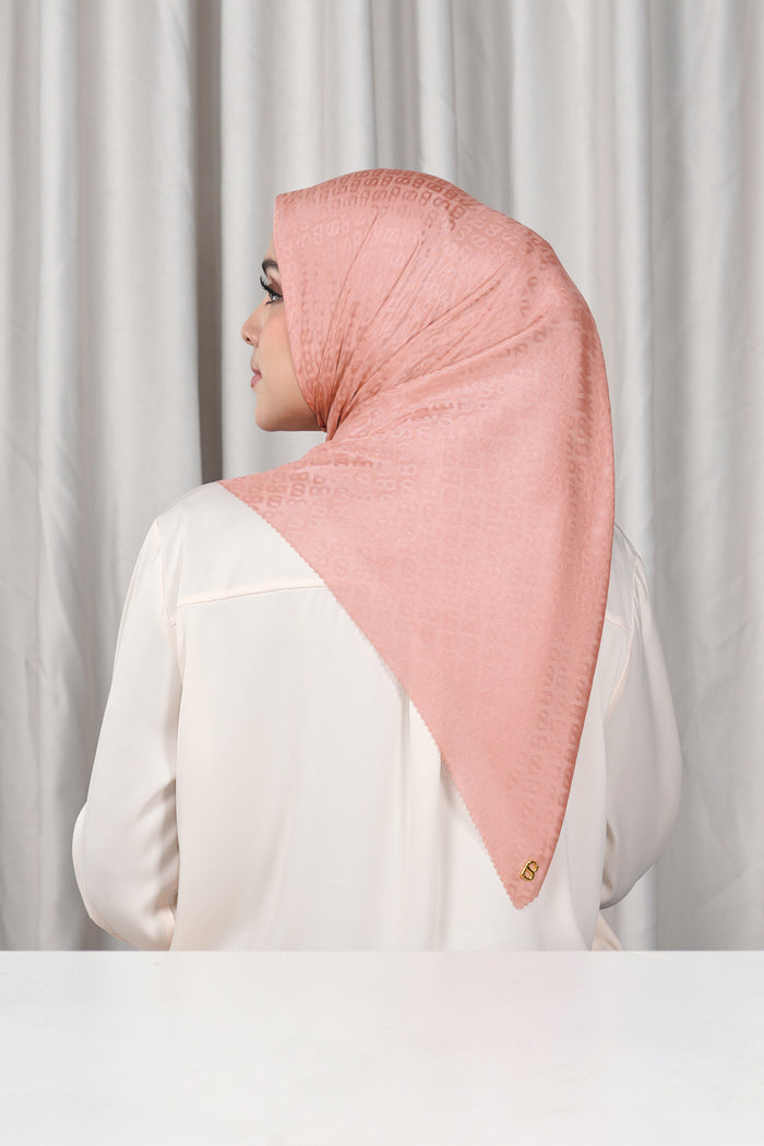 everyday tapis embossed 2.0 scarf in ash rose by buttonscarves back view