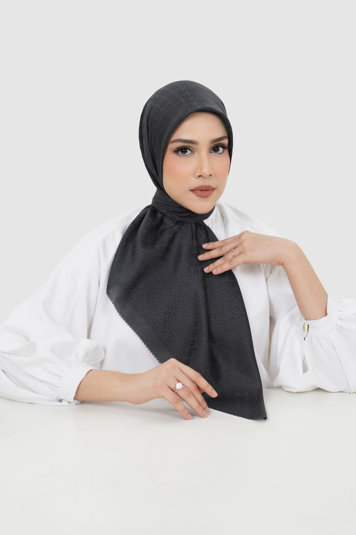 everyday tapis embossed 2.0 scarf in black onyx by buttonscarves