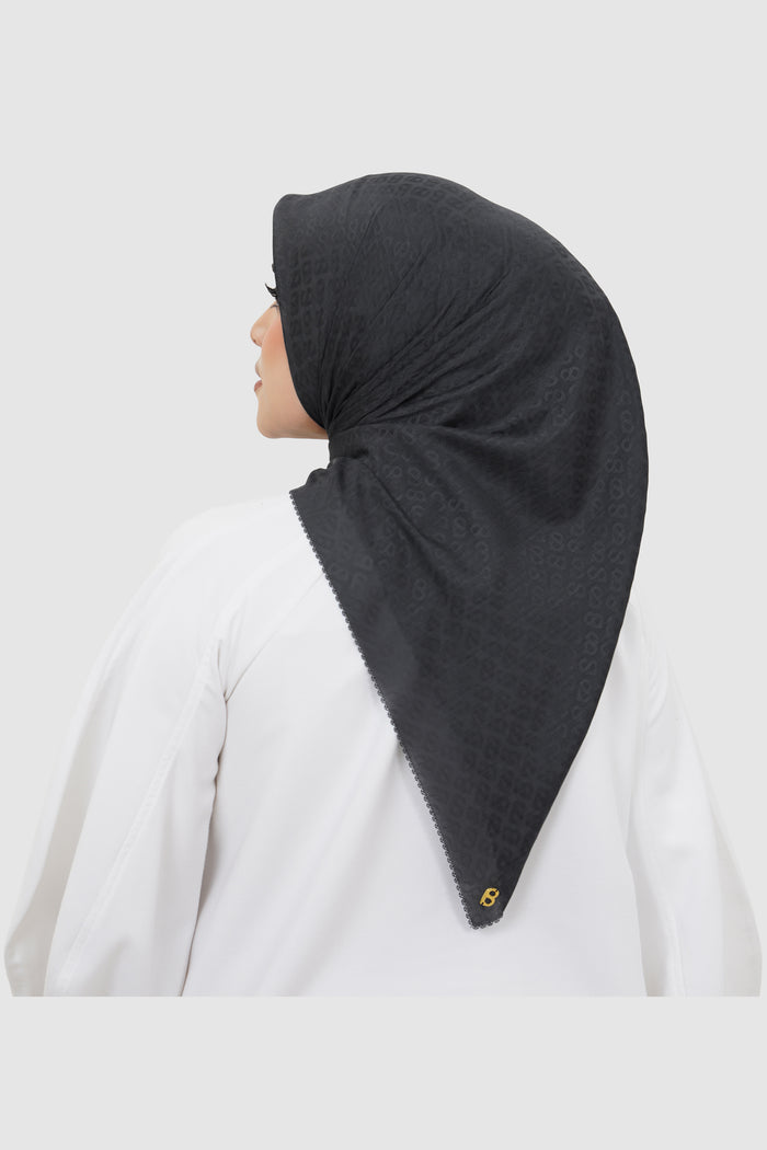 everyday tapis embossed 2.0 scarf in black onyx by buttonscarves back view