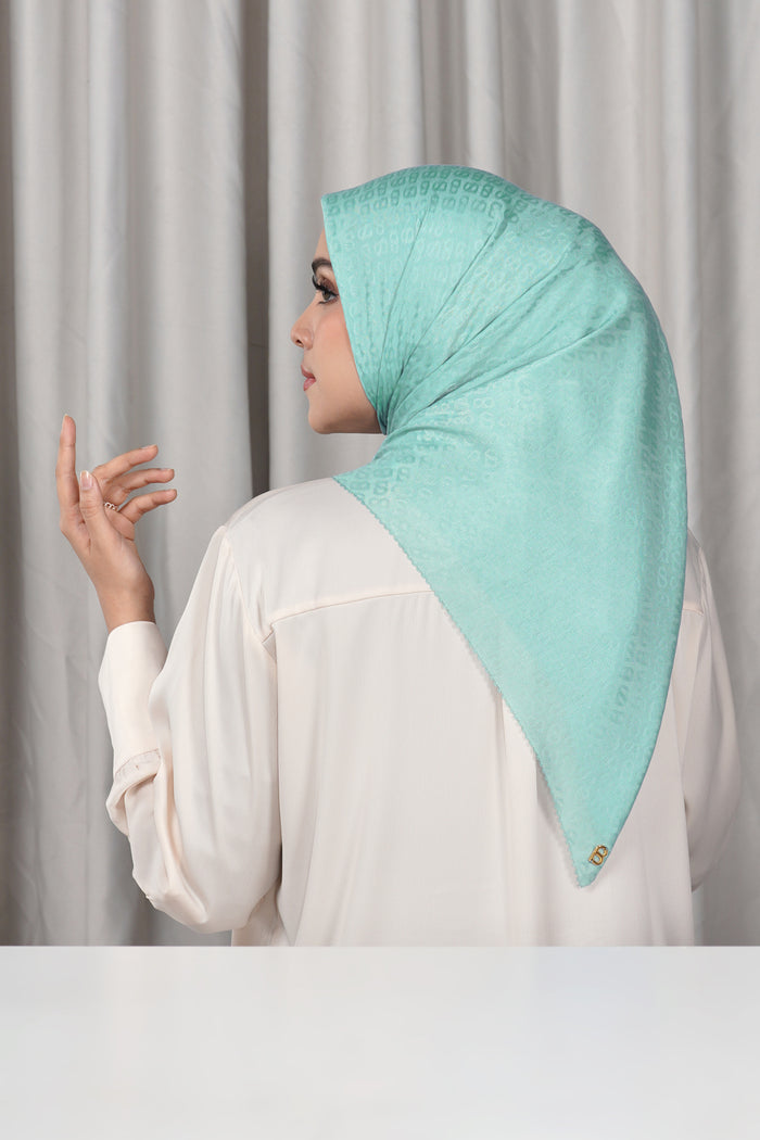 everyday ta[pis embossed 2.0 scarf in cameo blue by buttonscarves back view