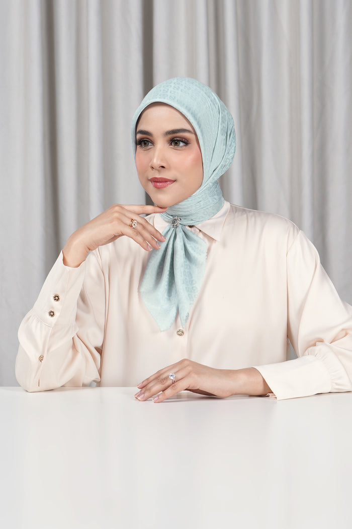 everyday tapis embosssed 2.0 scarf in celestial blue by buttonscarves front view