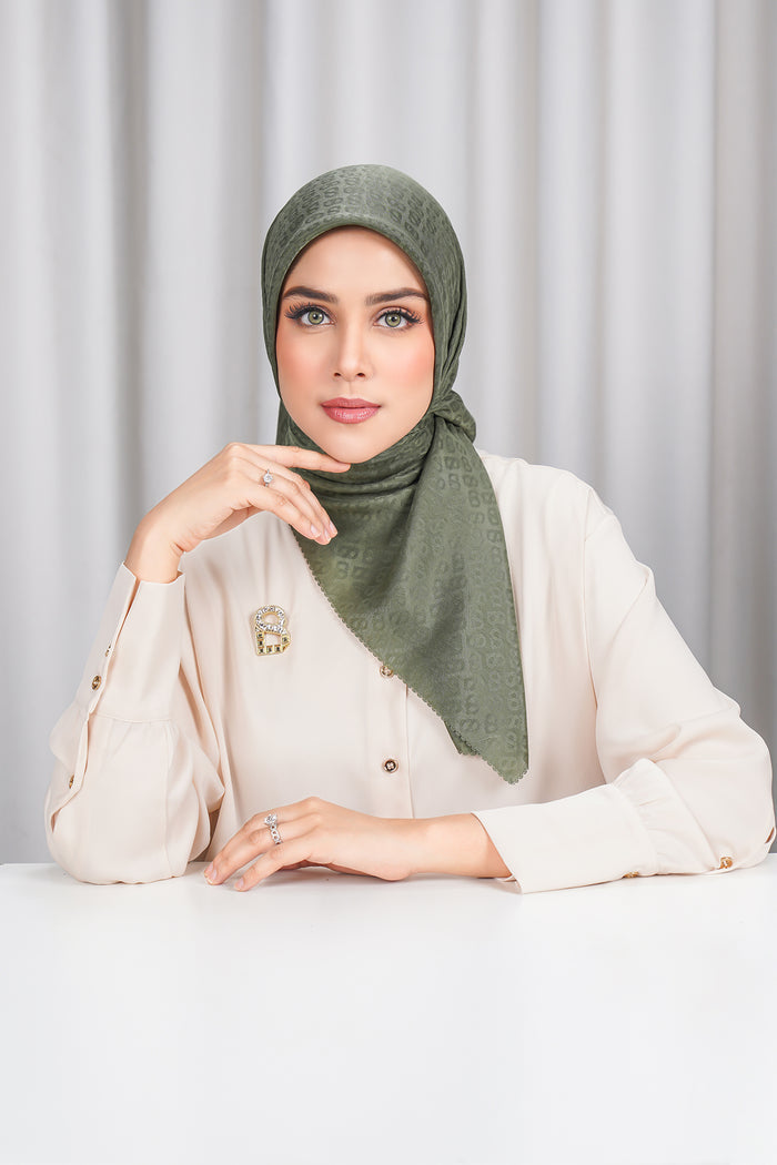 everyday tapis embossed 2.0 scarf in dusty olive by buttonscarves