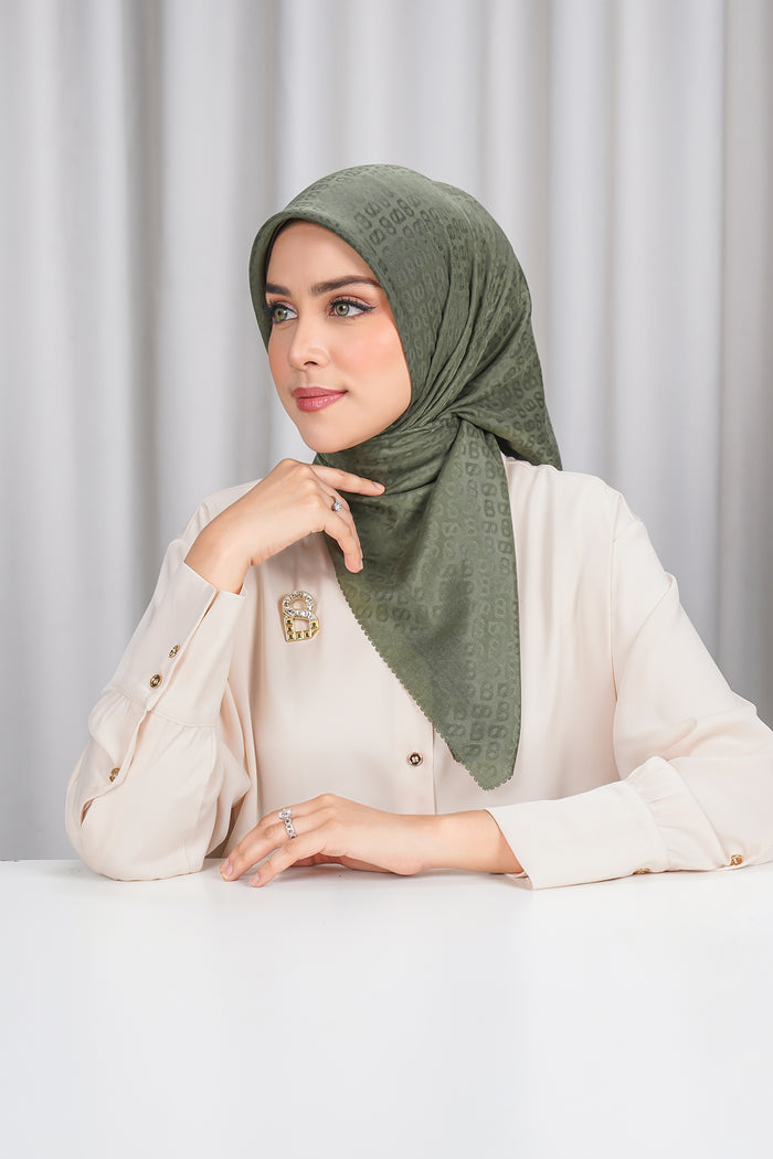 everyday tapis embossed 2.0 scarf in dusty olive by buttonscarves