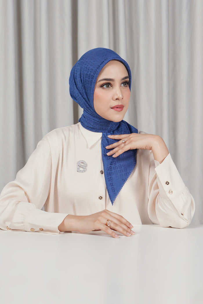 everyday tapis embossed 2.0 scarf in estate blue by buttonscarves