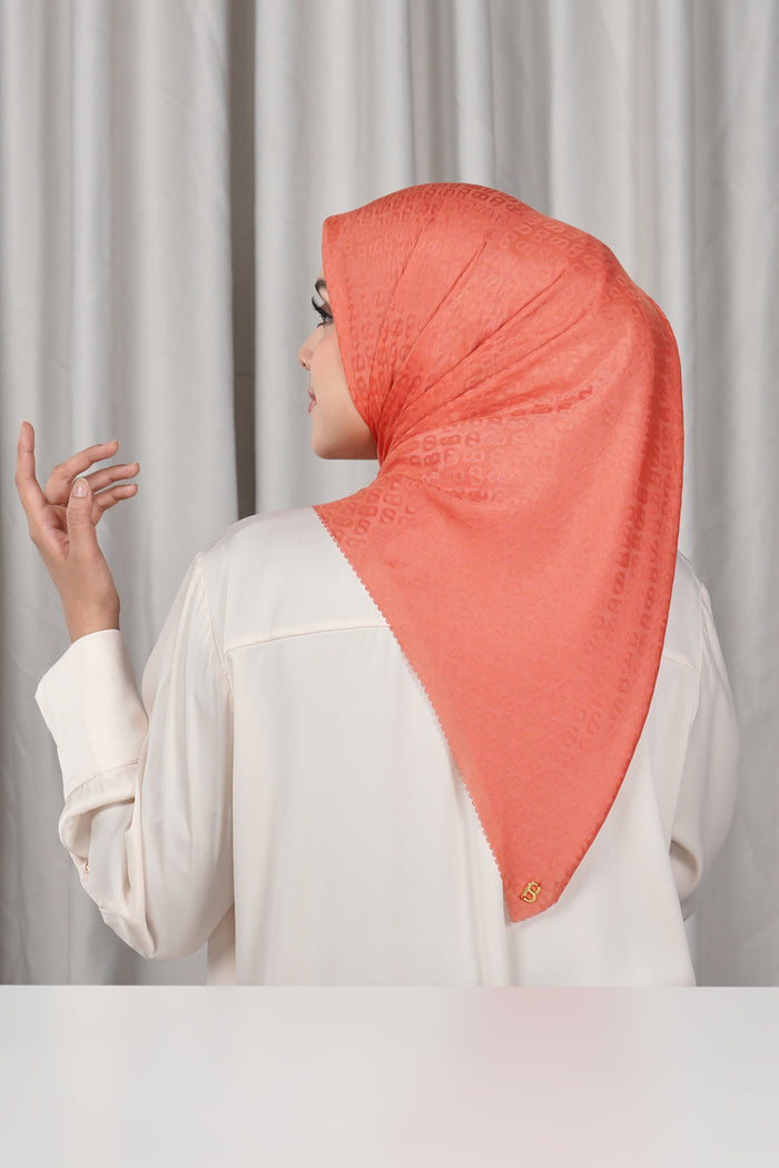everyday tapis embossed 2.0 scarf in ginger by buttonscarves back view