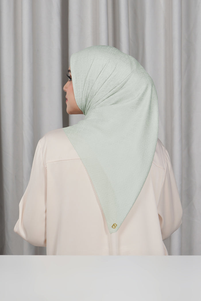everyday tapis embosssed 2.0 scarf in ilussion blue by buttonscarves side view
