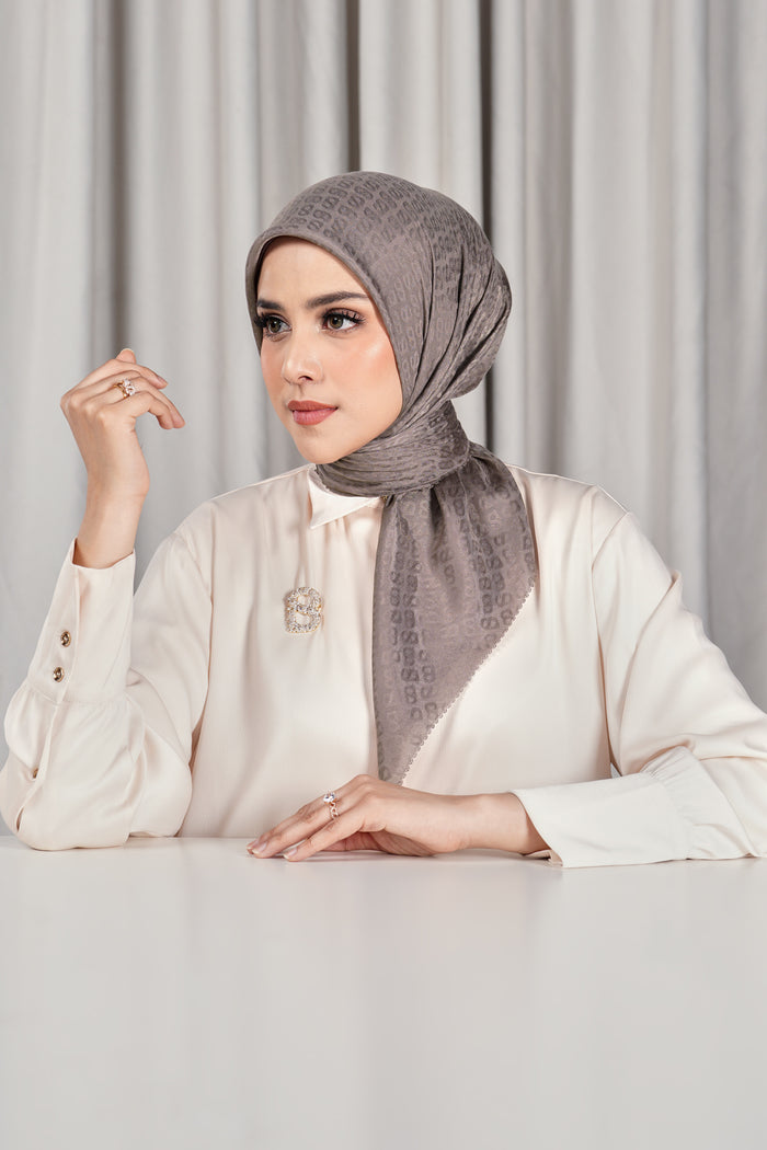 everyday tapis embossed 2.0 scarf in iron by buttonscarves side view