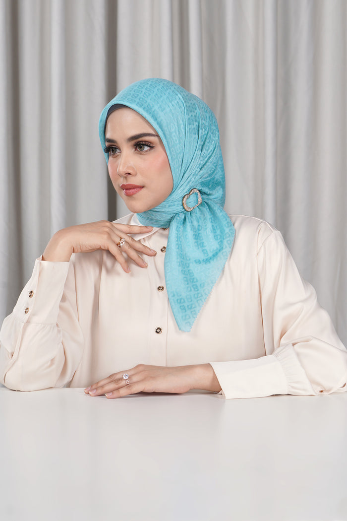 everyday tapis embossed 2.0 scarf in milky blue by buttonscarves