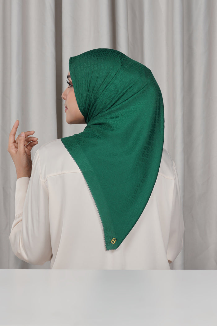 everyday tapis embossed 2.0 scarf in rain forest by buttonscarves back view