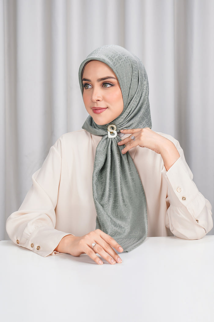 everyday tapis embossed 2.0 scarf in shadow by buttonscarves front view
