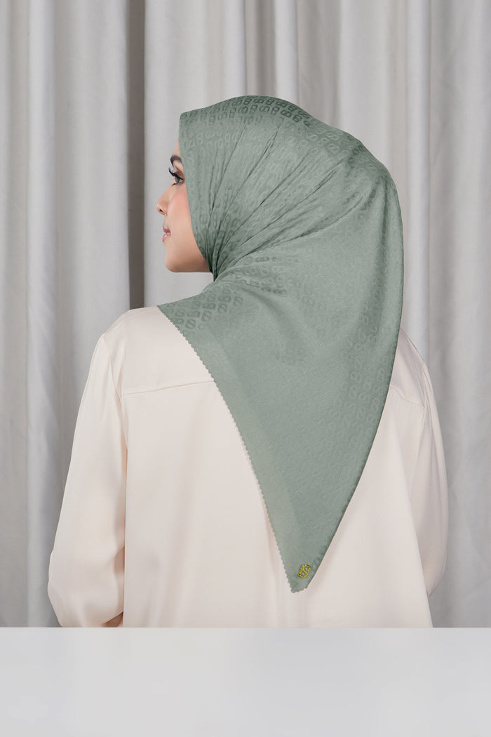 everyday tapis embossed 2.0 scarf in shadow by buttonscarves back view