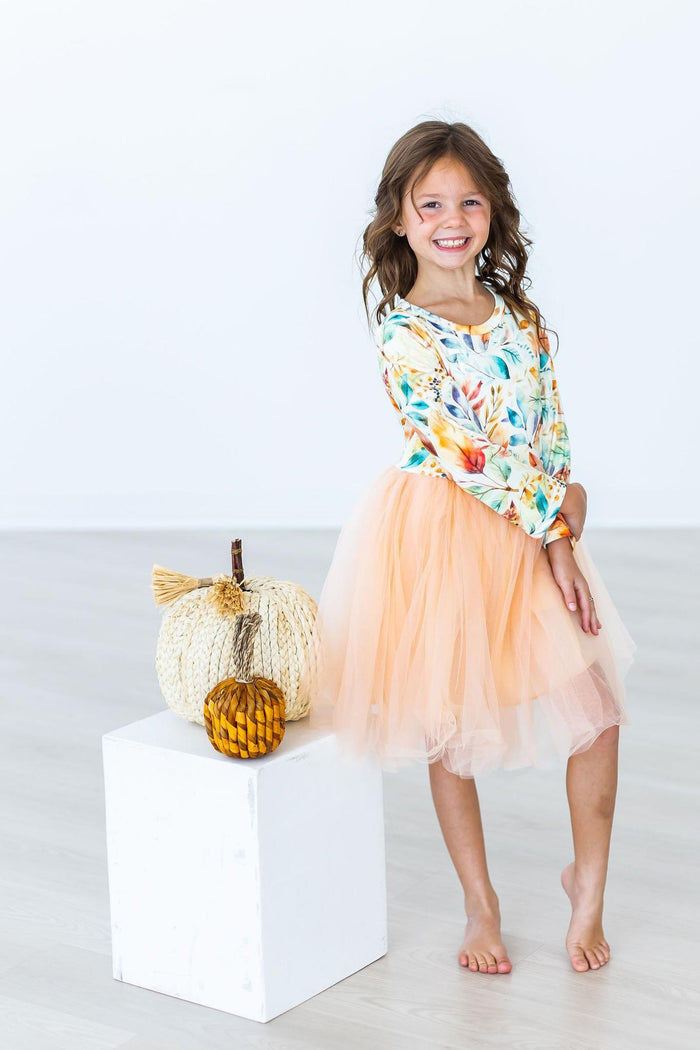 Fall Watercolors L/S Tutu Dress-Mila & Rose ®
