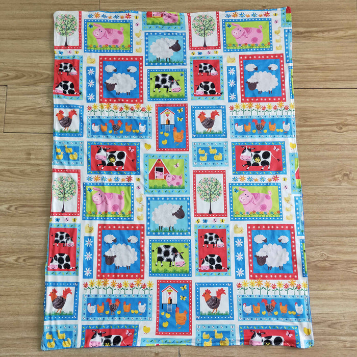 Farm print blanket