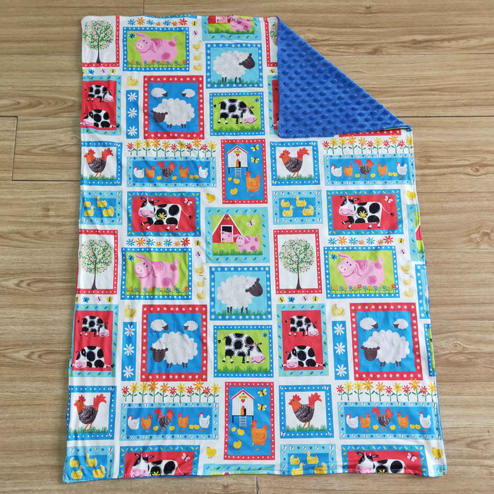 Farm print blanket