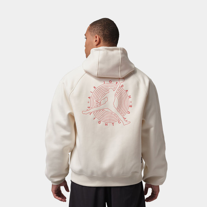 Jordan Flight Club Fleece Full Zip Knit Mens Sweatshirt (Pale Ivory)