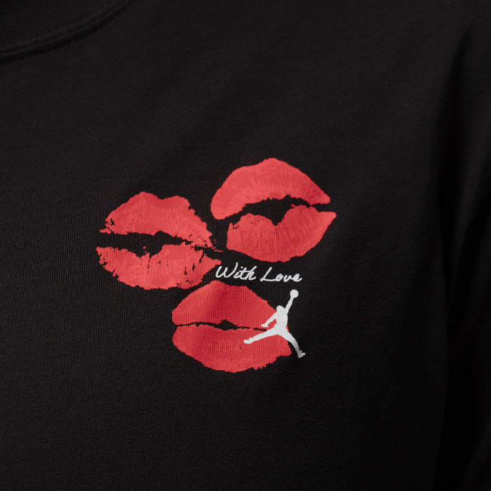 Flight Graphic Kiss Womens Short Sleeve Shirt (Black/White)