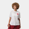 Flight Graphic Kiss Womens Short Sleeve Shirt (White/Black)