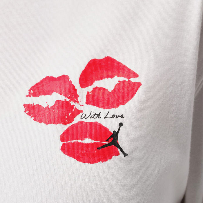 Flight Graphic Kiss Womens Short Sleeve Shirt (White/Black)