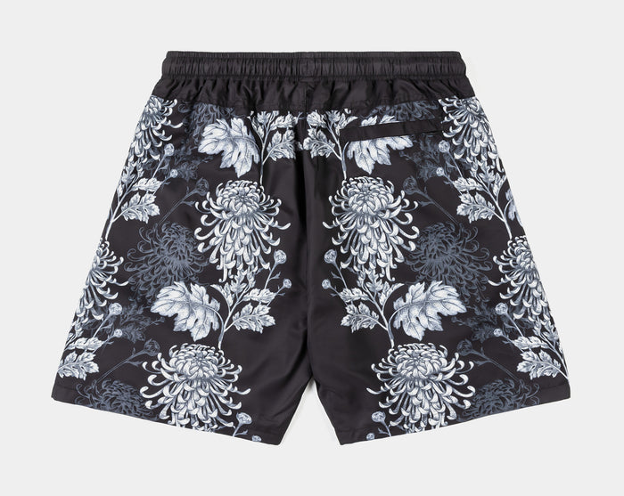Floral Split Hybrid Mens Shorts (Black/Grey)