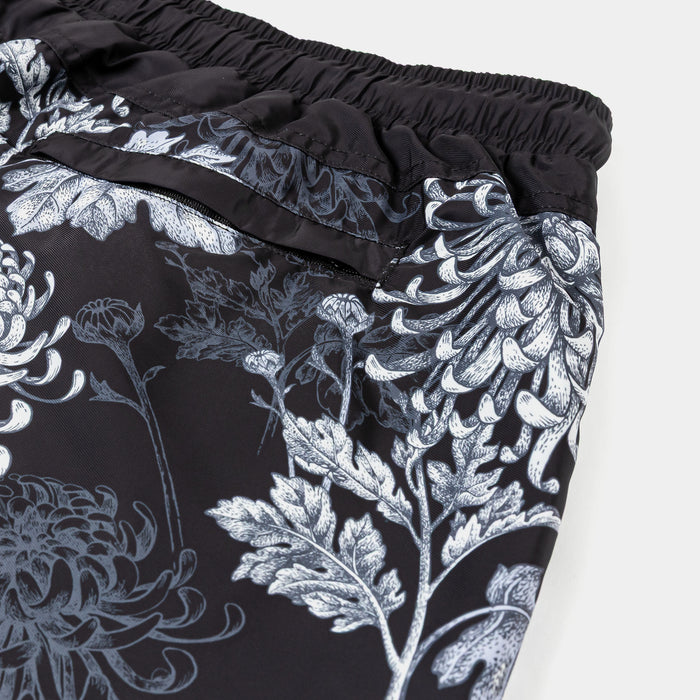 Floral Split Hybrid Mens Shorts (Black/Grey)