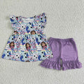 Flutter sleeve Ruffles shorts summer outfits GSSO0068