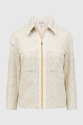 freya jacquard jacket in champagne gold by buttonscarves