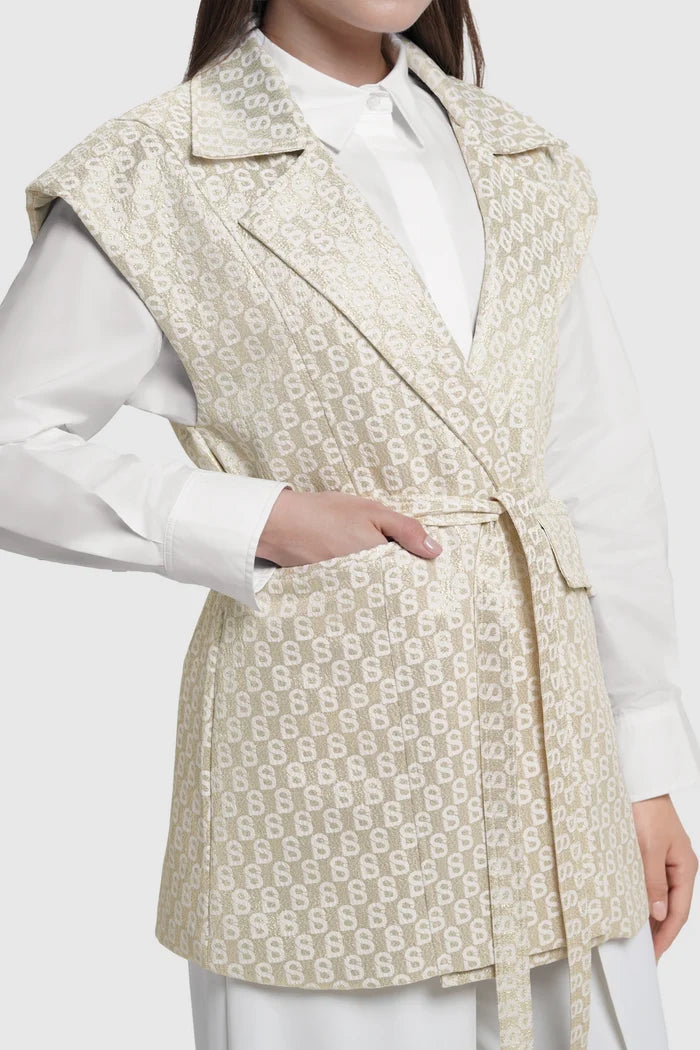 Freya Jacquard Vest - Champagne Gold