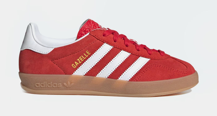 Gazelle Indoor Grade School Lifestyle Shoes (Better Scarlet/Cloud White/Gum)