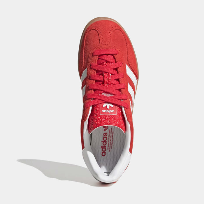 Gazelle Indoor Grade School Lifestyle Shoes (Better Scarlet/Cloud White/Gum)