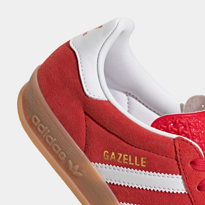 Gazelle Indoor Grade School Lifestyle Shoes (Better Scarlet/Cloud White/Gum)