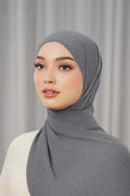 georgette tapis shawl charcoal grey by buttonscarves