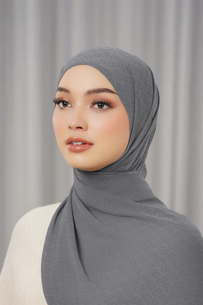 georgette tapis shawl charcoal grey by buttonscarves