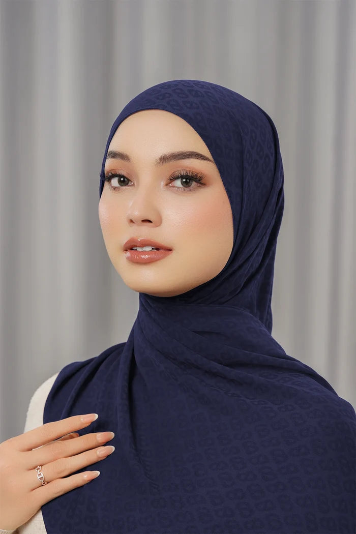georgette tapis shawl evening blue by buttonscarves