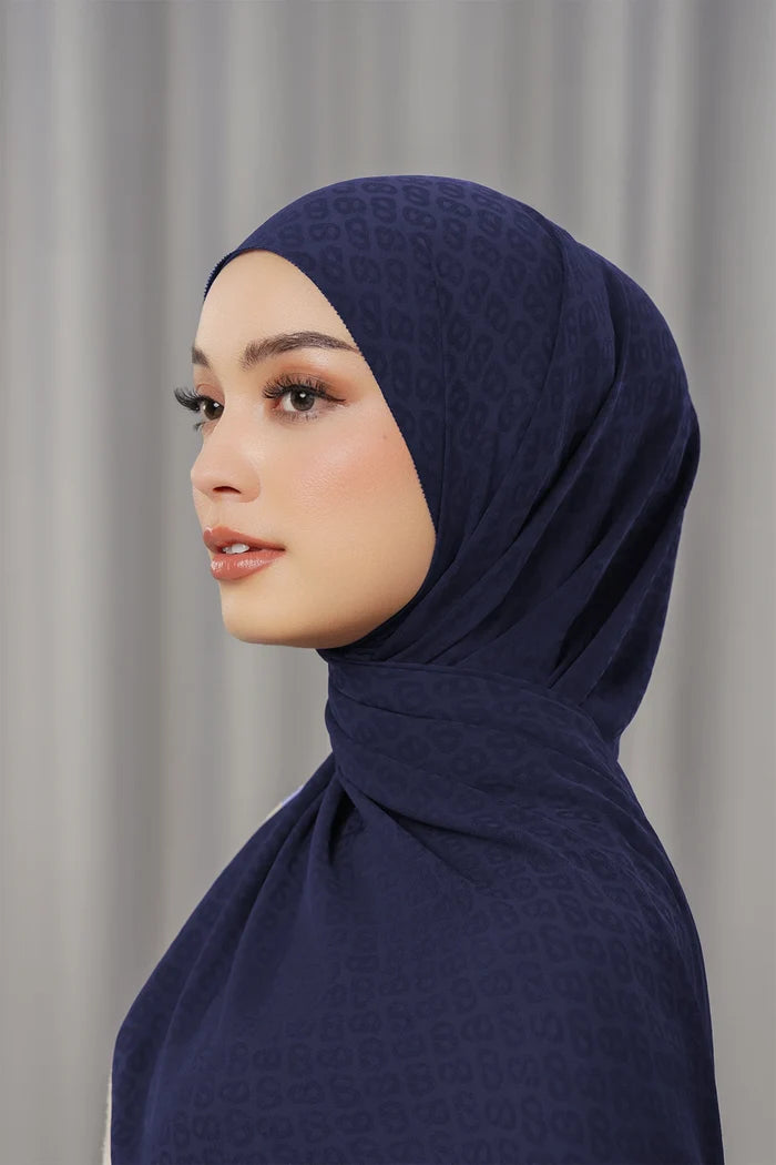 georgette tapis shawl evening blue by buttonscarves
