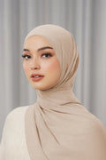 georgette tapis shawl light taupe by buttonscarves